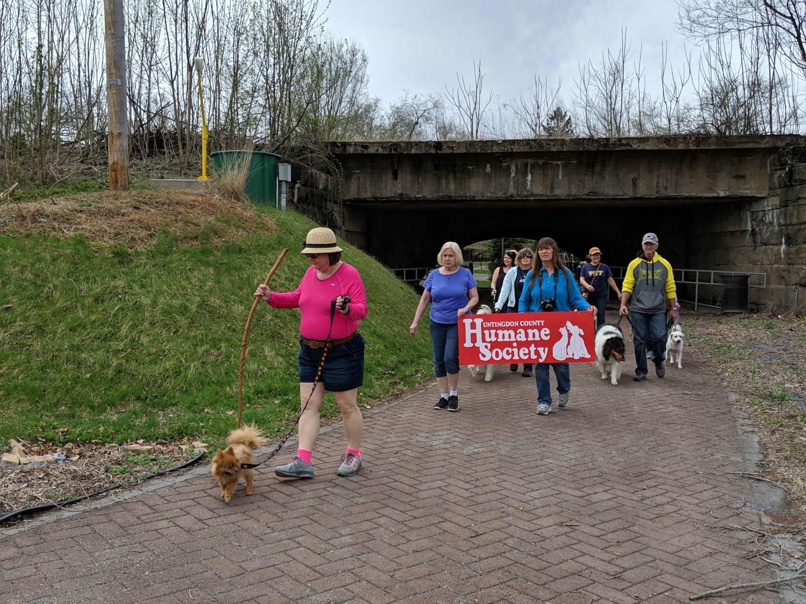 Pets, owners walk at Bark in the Park